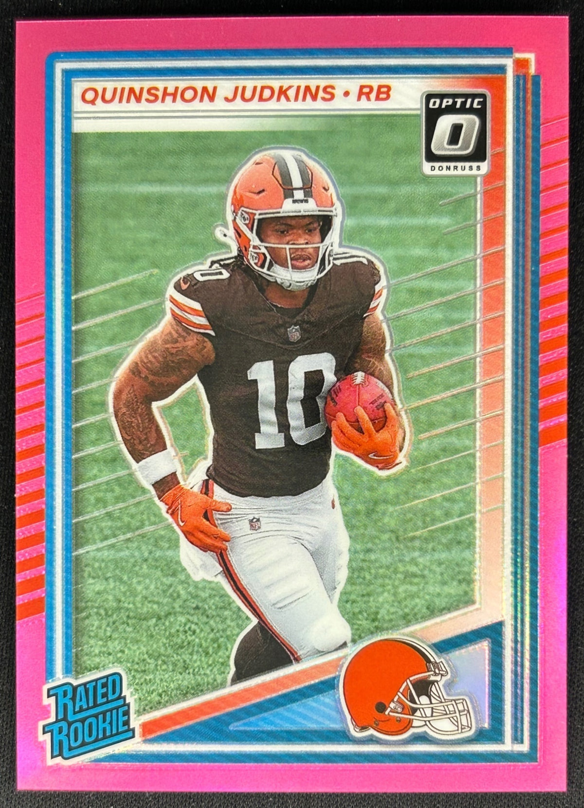 Quinshon Judkins 2025 Donruss Optic Rated Rookie Preview Pink Browns Sports Trading Cards