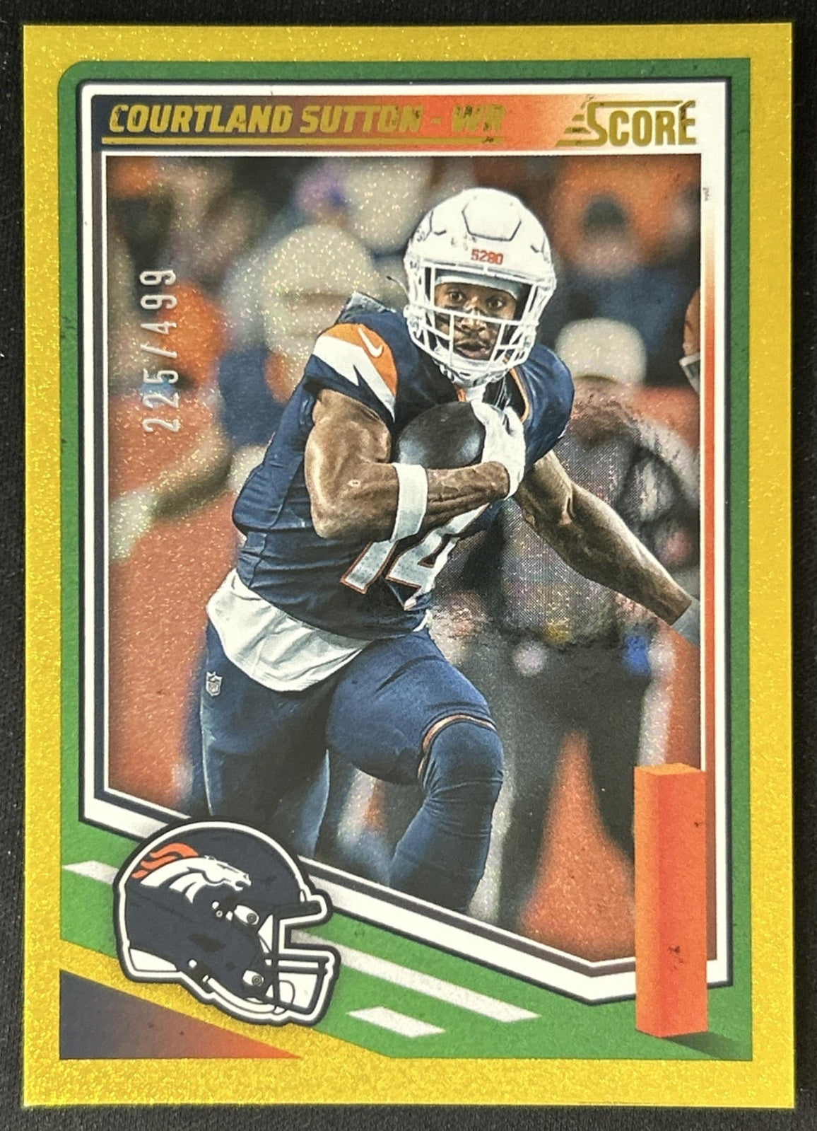 Courtland Sutton 2025 Panini Score Dots Gold /499 Broncos front