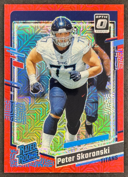 Peter Skoronski 2023 Donruss Optic Red Mojo Prizm Titans