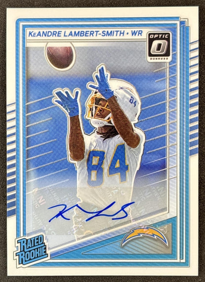 KeAndre Lambert-Smith 2025 Panini Donruss Optic Rated Rookie Auto /350 Chargers