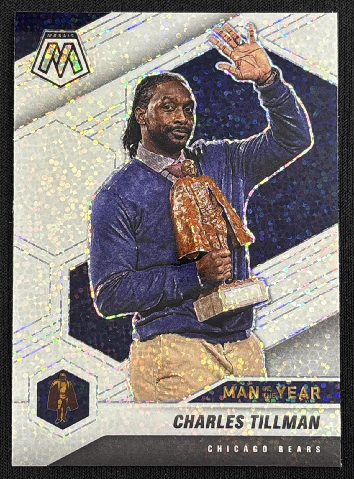 Charles Tillman 2021 Panini Mosaic White Sparkle Prizm SSP Bears Sports Trading Card