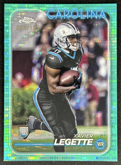 Xavier Legette 2024 Topps Chrome Aqua Sonar Refractor /199 Panthers