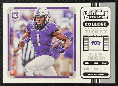 Quentin Johnston 2023 Chronicles Draft Picks Contenders College Ticket Horned Frogs