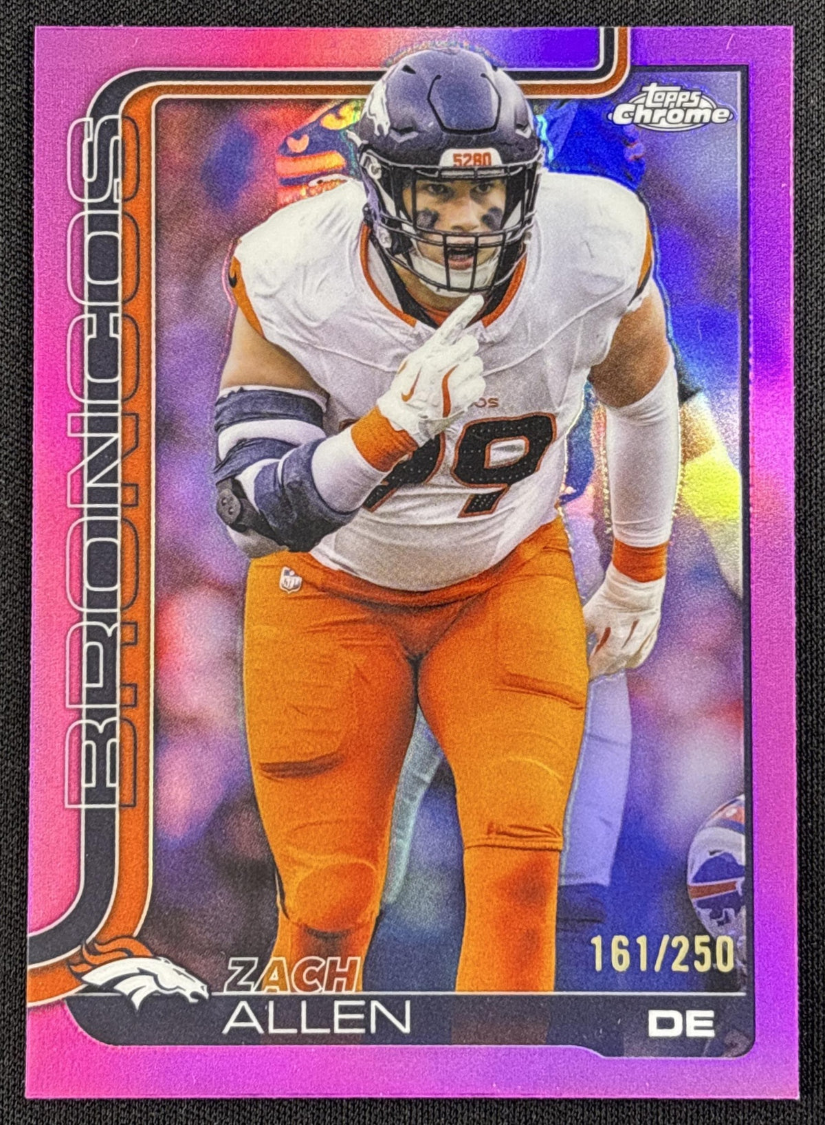 Zach Allen 2025 Topps Chrome Pink Refractor /250 Broncos