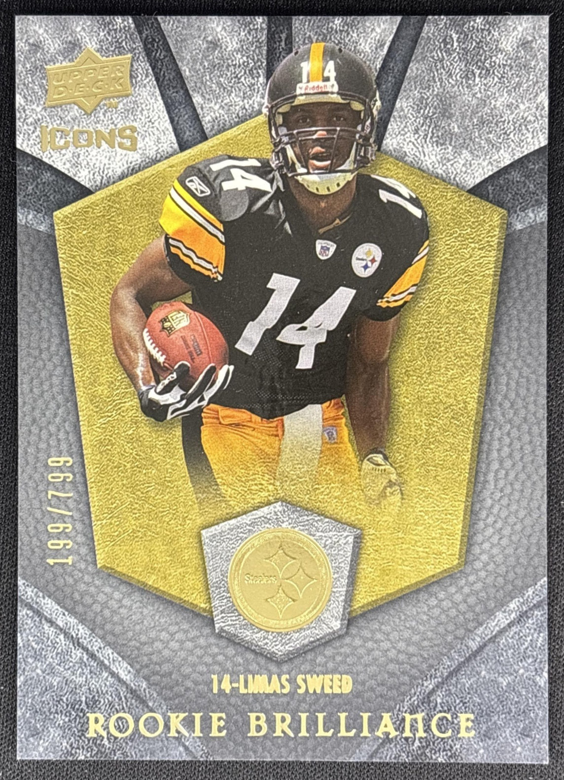 Limas Sweed 2008 Upper Deck Icons Rookie Brilliance Silver /799 Steelers front