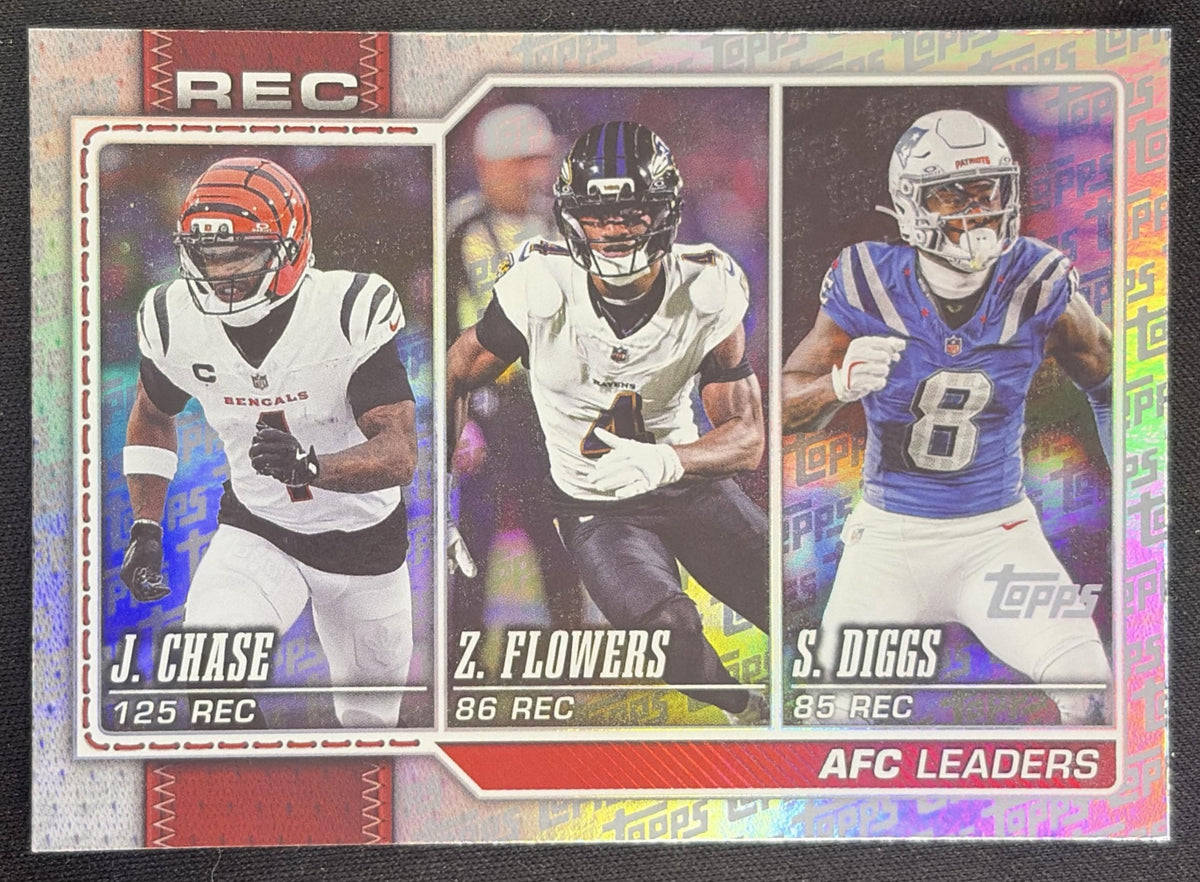 Stefon Diggs Ja'Marr Chase Zay Flowers 2026 Topps Fanatics Foil Sports Trading Card