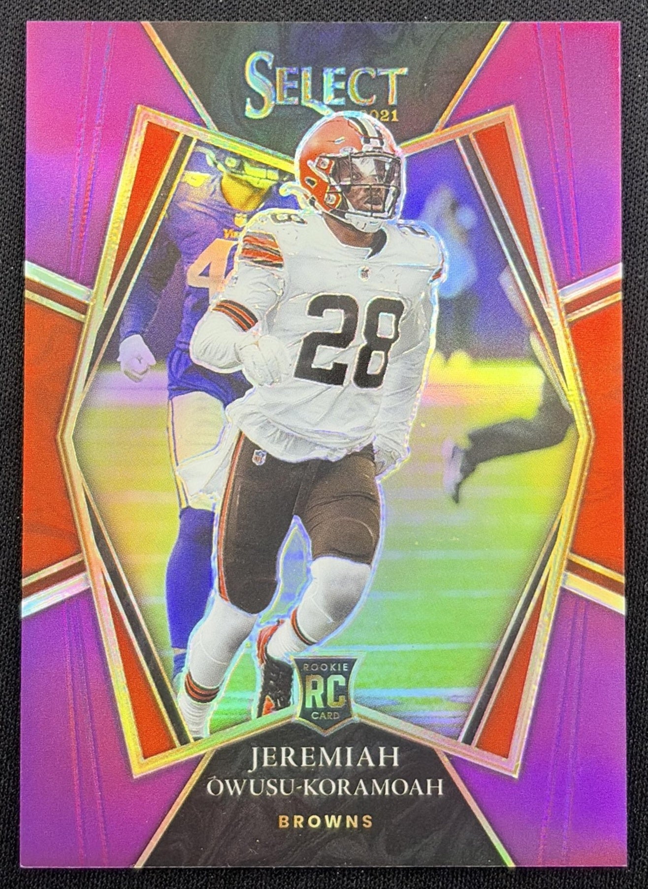 Jeremiah Owusu-Koramoah 2021 Panini Select Purple Prizm /75 Browns