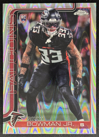 Billy Bowman Jr. 2025 Topps Chrome Rookie RayWave Refractor Falcons Sports Trading Cards