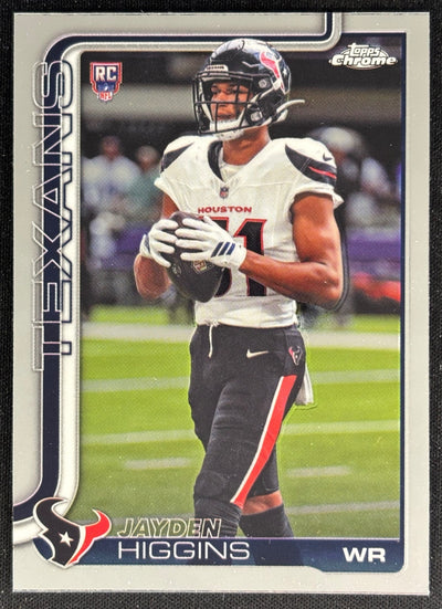 Jayden Higgins 2025 Topps Chrome Rookie Texans Sports Trading Cards