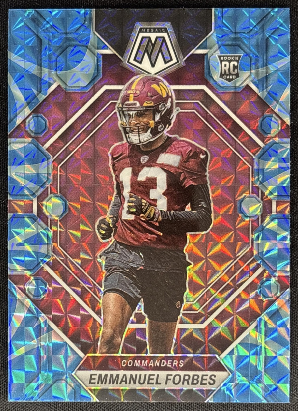 Emmanuel Forbes 2023 Panini Mosaic Reactive Blue Mosaic Commanders Sports Trading Cards
