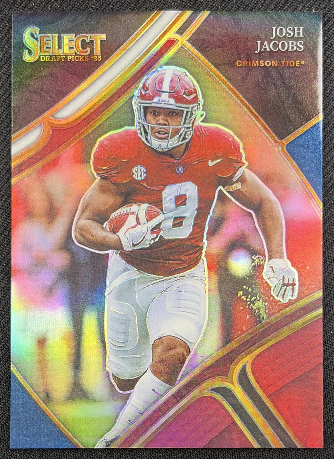 Josh Jacobs 2023 Panini Select Draft Picks Tri Color Prizm /199 Crimson Tide