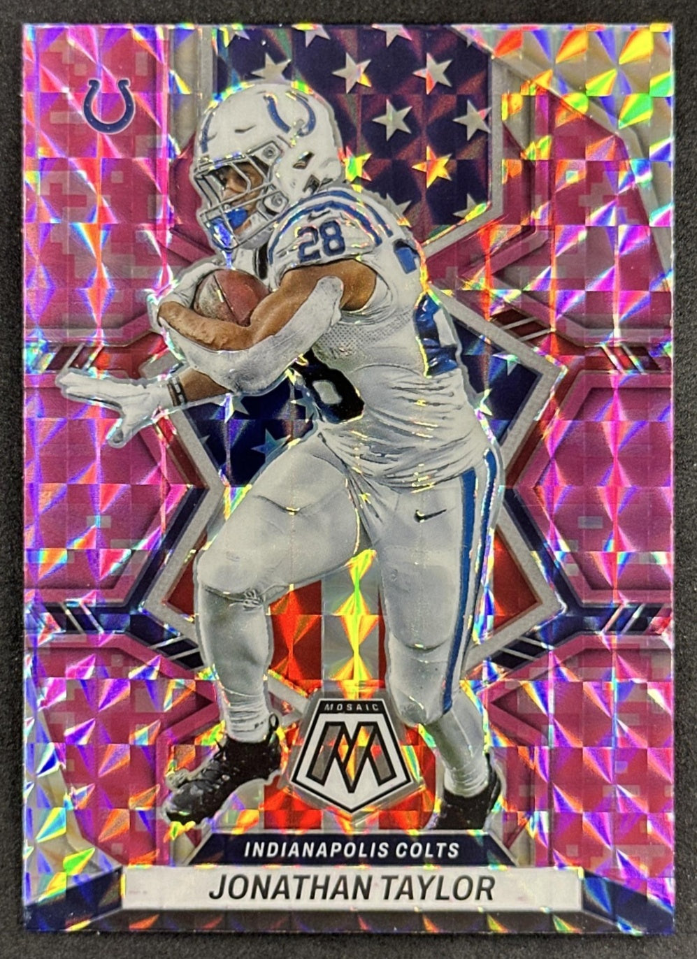 Jonathan Taylor 2022 Panini Mosaic Camo Pink Colts Sports Trading Cards