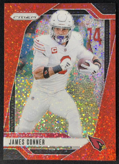 James Conner 2024 Panini Prizm Red Sparkle Cardinals front