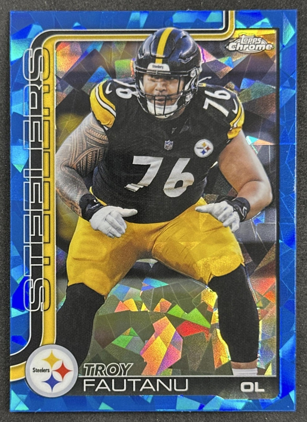 Troy Fautanu 2025 Topps Chrome Sapphire Steelers front