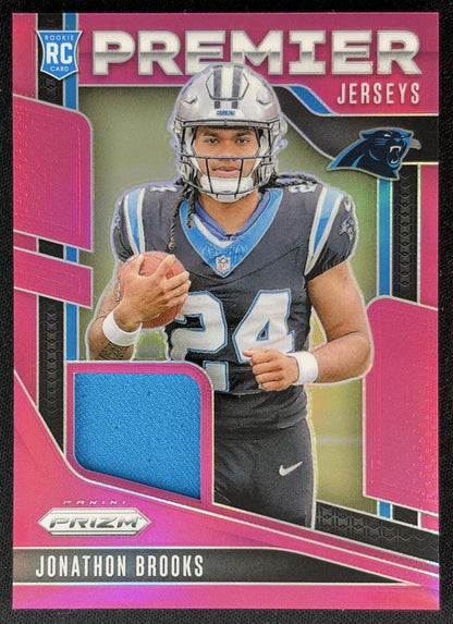 Jonathon Brooks 2024 Panini Prizm Premier Jerseys Pink Panthers front