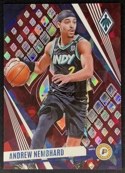 Andrew Nembhard 2023 Panini Phoenix Maroon Ice /275 Pacers front