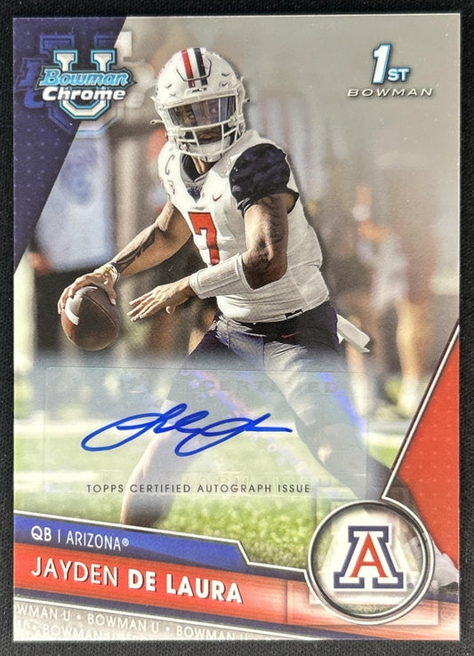 Jayden De laura 2023 Bowman University Chrome Prospect Auto Wildcats front