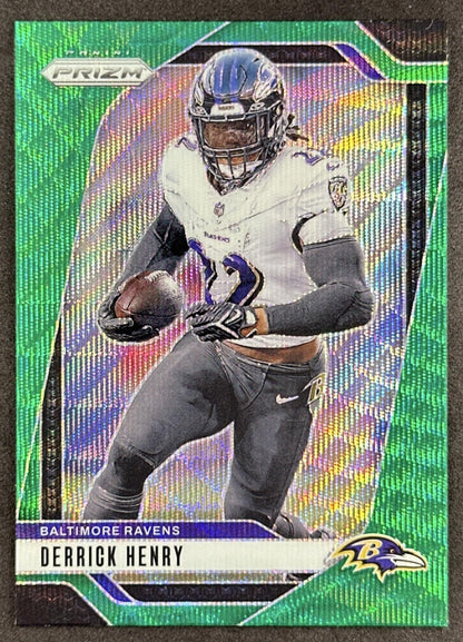 Derrick Henry 2024 Panini Prizm Green Wave Ravens Sports Trading Card