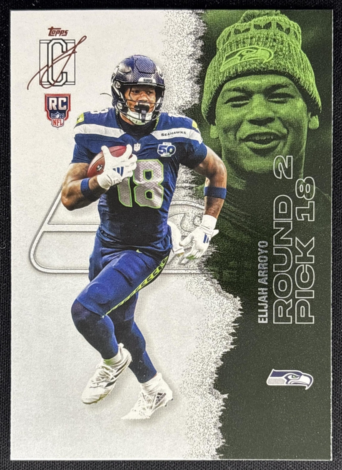 Elijah Arroyo 2025 Topps Signature Class Rookie Seahawks front