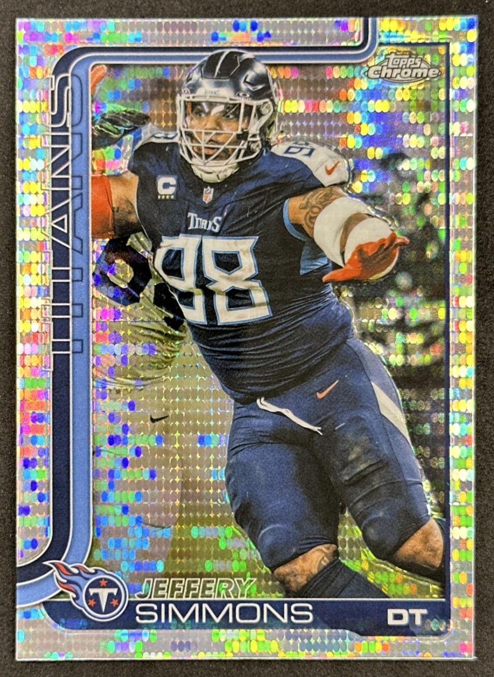 Jeffery Simmons 2025 Topps Chrome Pulsar Refractor Titans front