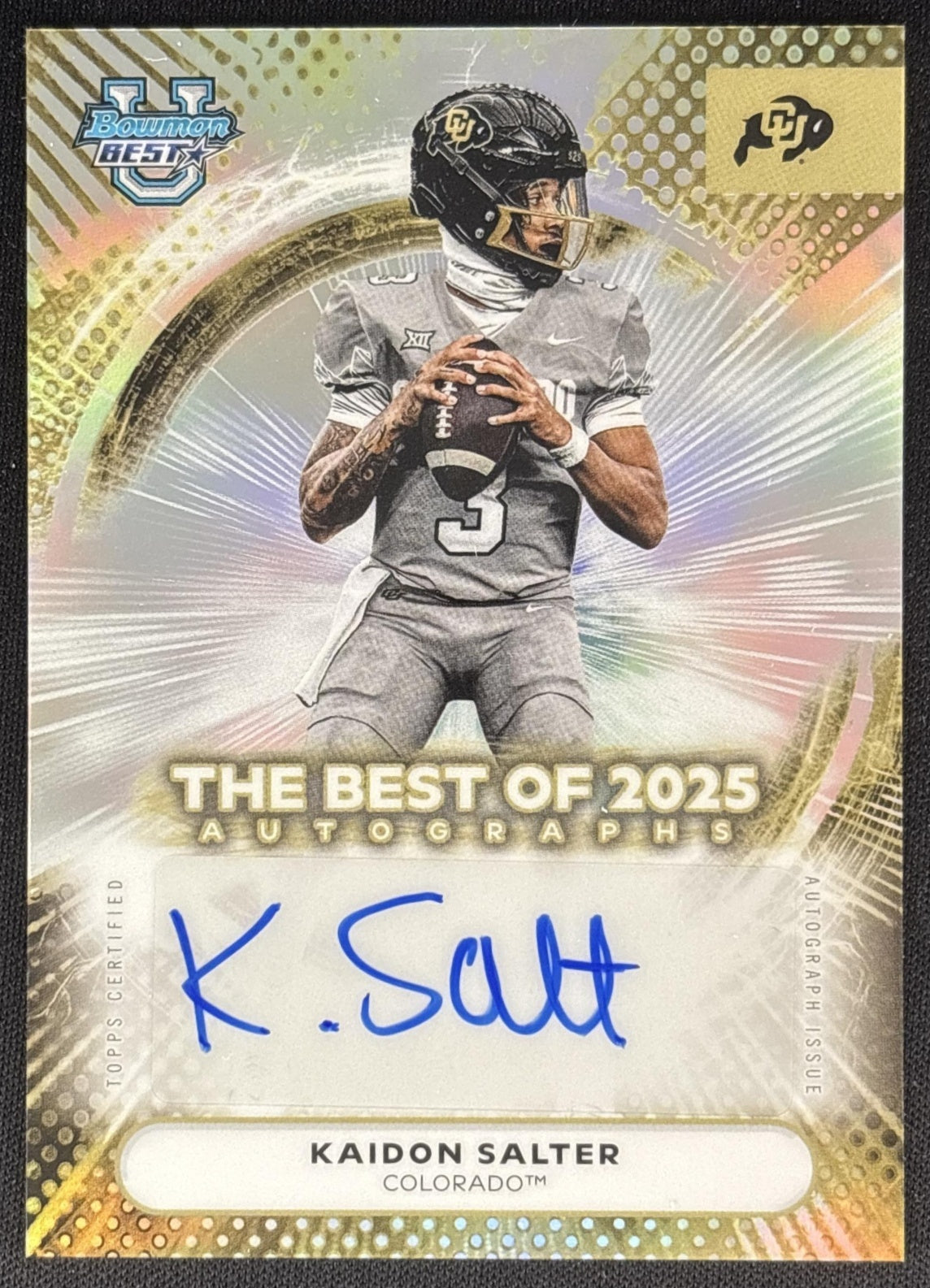 Kaidon Salter 2025 Bowman Best University The Best of Auto Buffaloes 1 Default Title Sports Trading Cards