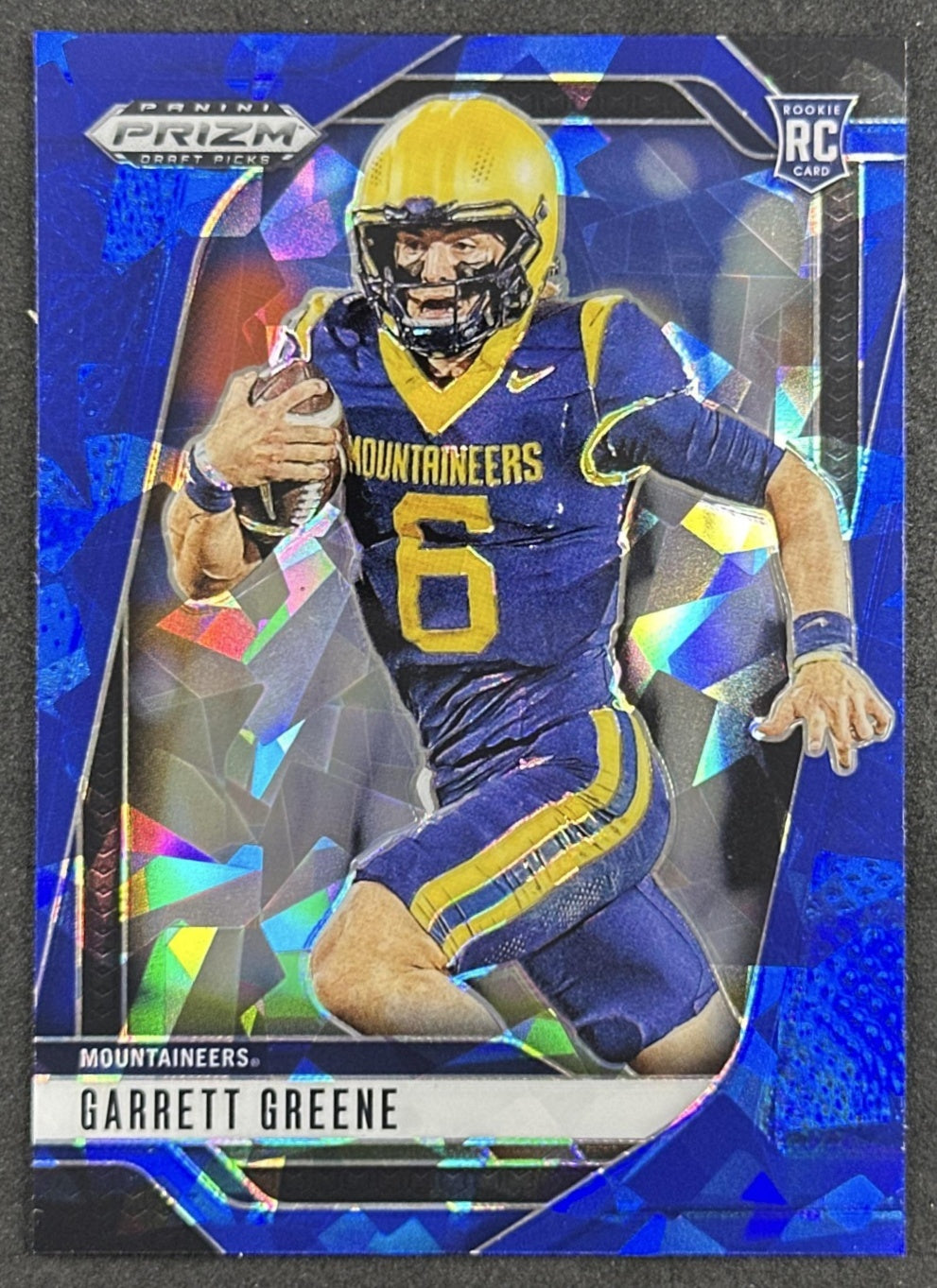 Garrett Greene 2025 Panini Prizm Draft Picks Blue Ice /149 Mountaineers front
