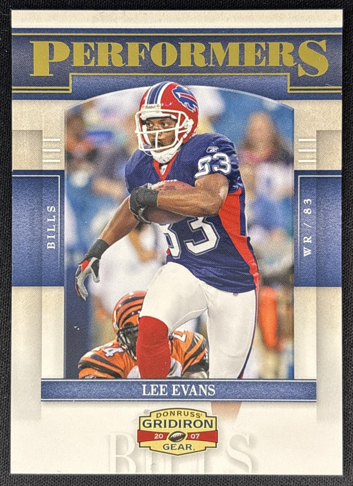 Lee Evans 2007 Donruss Gridiron Gear Performers Gold /500 Bills