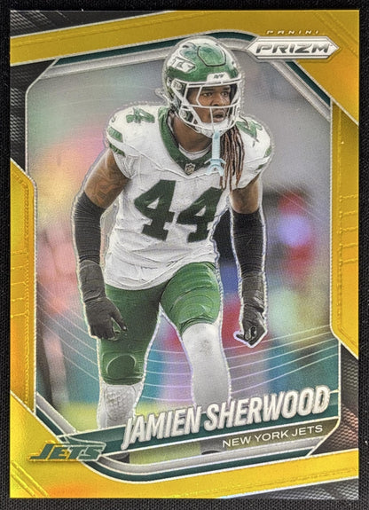 Jamien Sherwood 2025 Panini Prizm Gold /10 Jets