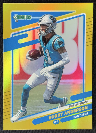 Robby Anderson 2021 Panini Donruss Press Proof Premium Panthers Sports Trading Card