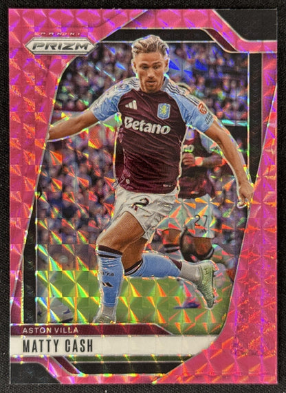 Matty Cash 2024 Panini Prizm Premier League Pink Mosaic Prizm Aston Villa Sports Trading Card