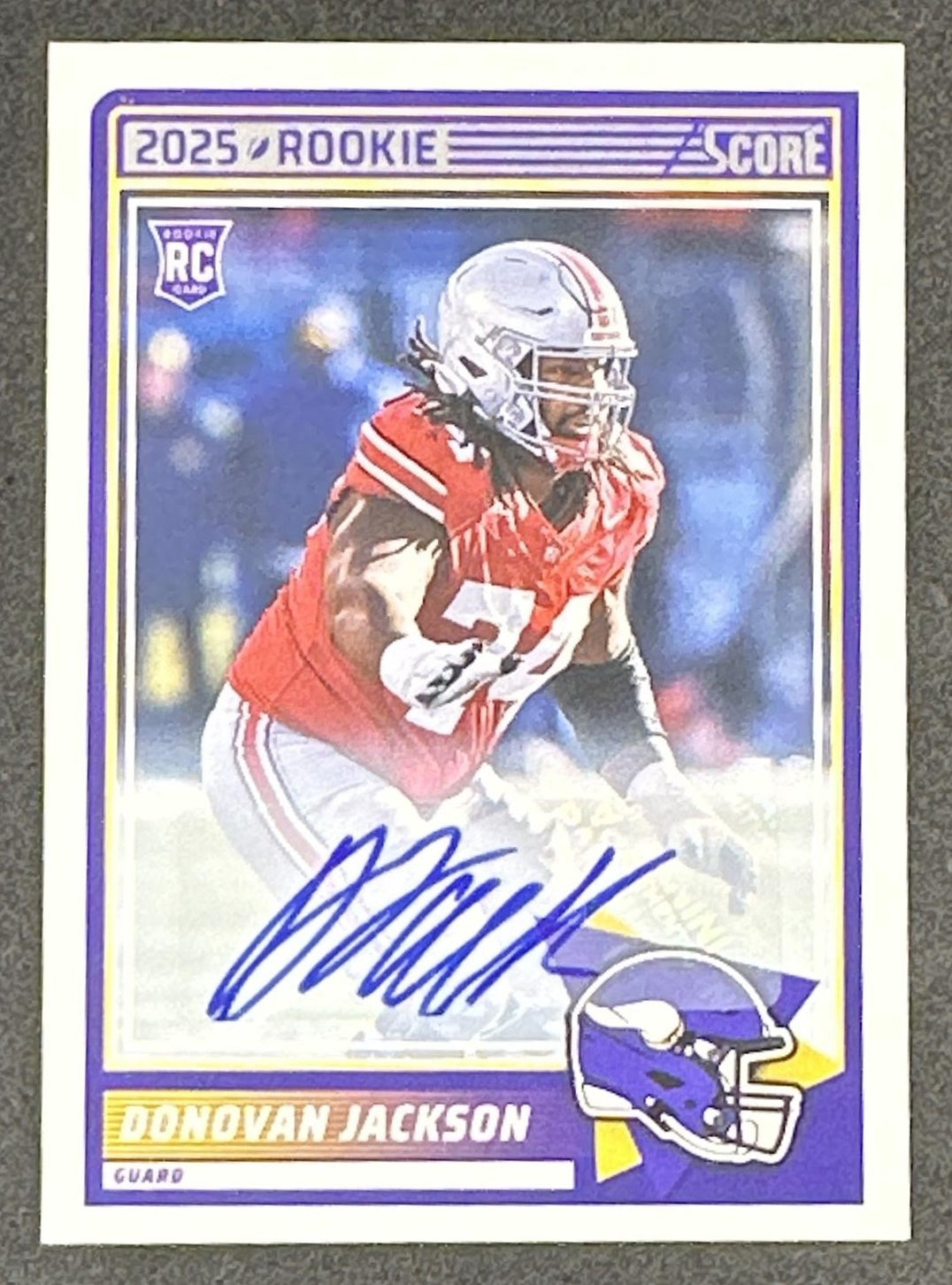 Donovan Jackson 2025 Panini Score Rookies Signatures Vikings
