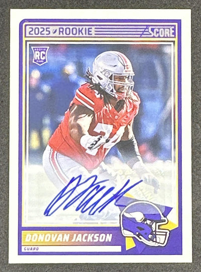 Donovan Jackson 2025 Panini Score Rookies Signatures Vikings