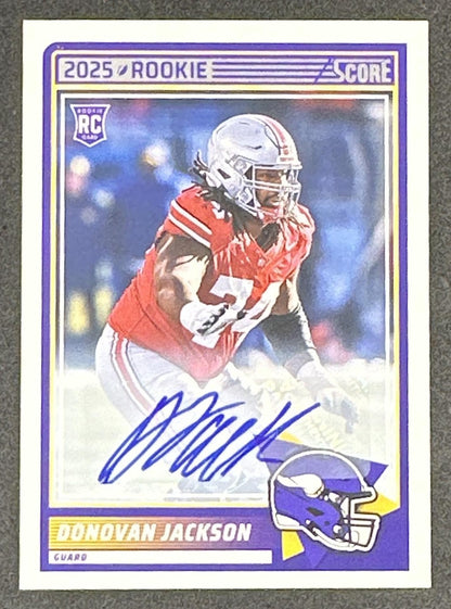 Donovan Jackson 2025 Panini Score Rookies Signatures Vikings