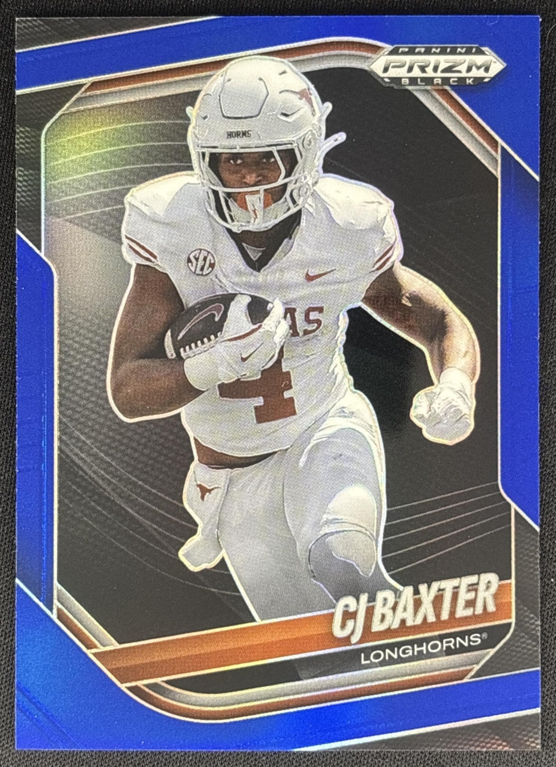 CJ Baxter 2025 Panini Prizm Black Prospects Blue /199 Longhorns Sports Trading Cards