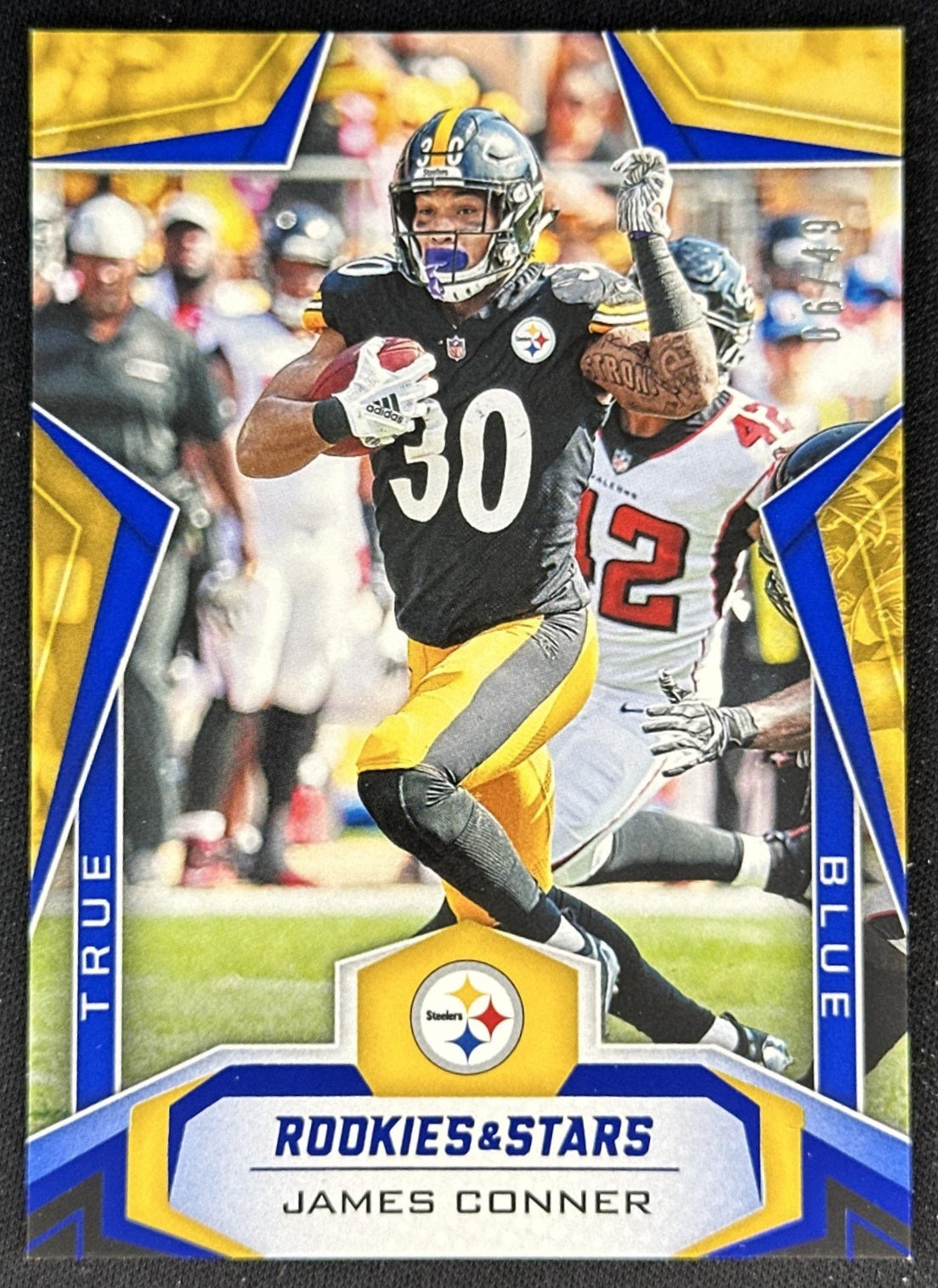 James Conner Rookies & Stars /49 True Blue Steelers front