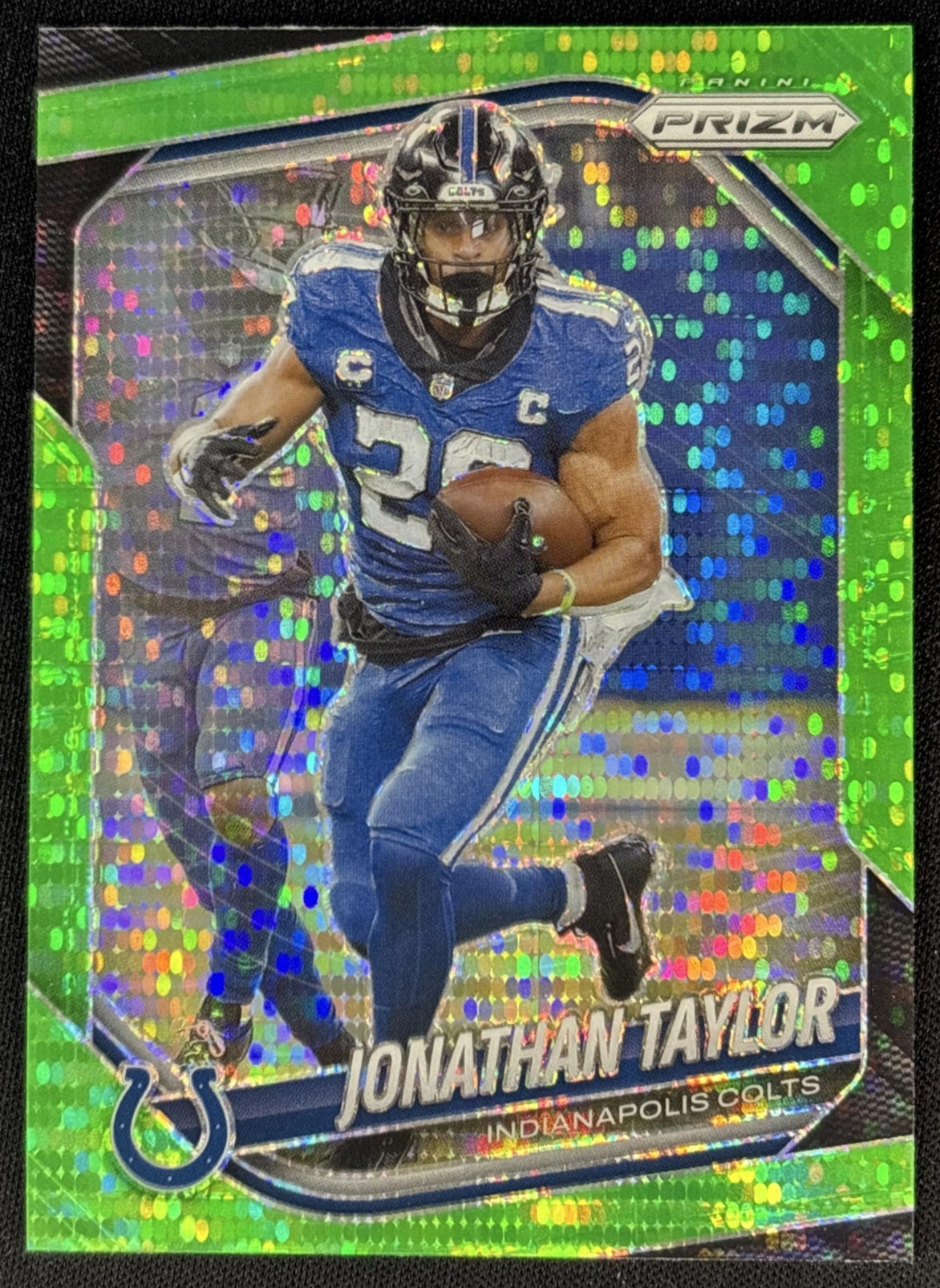 Jonathan Taylor 2025 Panini Prizm Neon Green Pulsar Colts