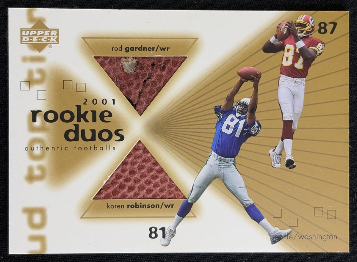Rod Gardner Koren Robinson 2001 Upper Deck Top Tier Rookie Duos Footballs Dolphins Sports Trading Card