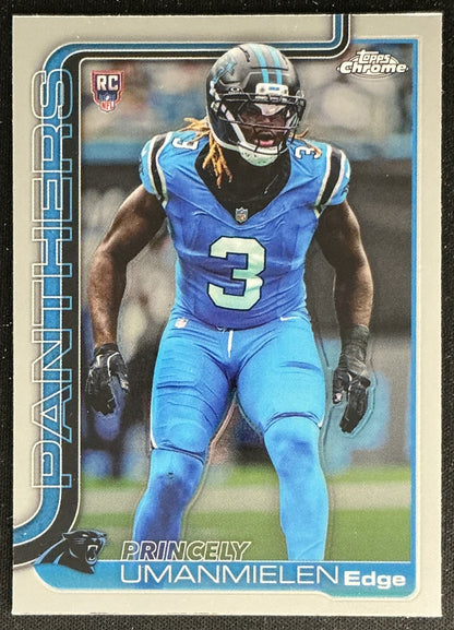 Princely Umanmielen 2025 Topps Chrome Rookie Panthers Sports Trading Cards