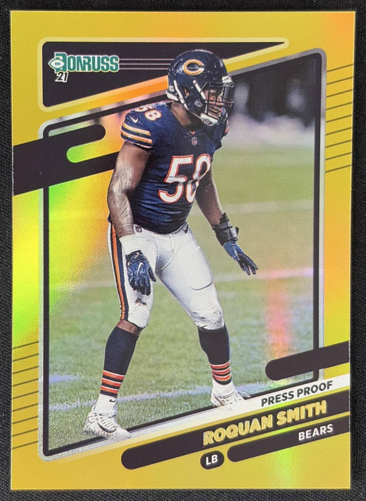 Roquan Smith 2021 Panini Donruss Press Proof Premium Bears - Chicago Bears