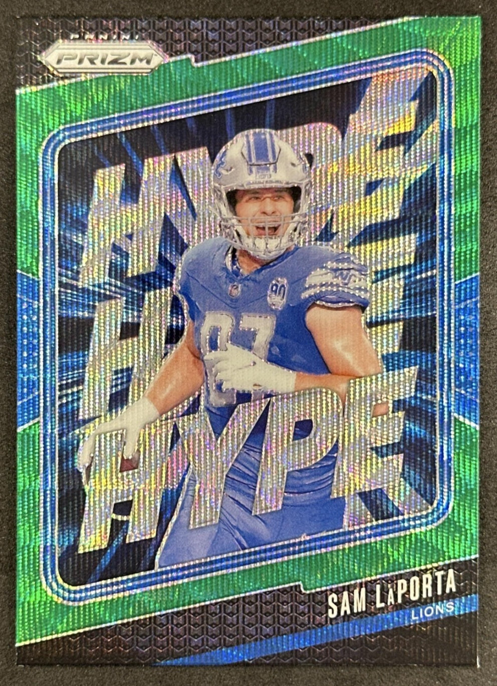 Sam LaPorta 2024 Panini Prizm Hype Green Wave Lions Sports Trading Card