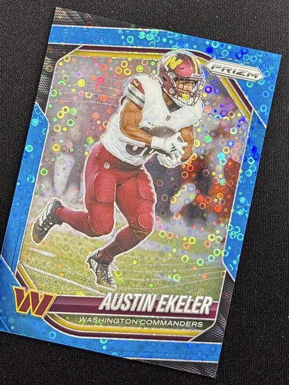 Austin Ekeler 2025 Panini Prizm No Huddle Blue /125 Commanders Washington Commanders