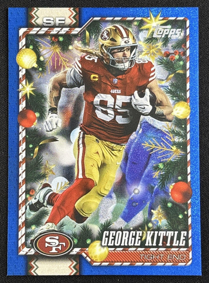 George Kittle 2026 Topps Holiday Blue Metallic Glitter 49ers