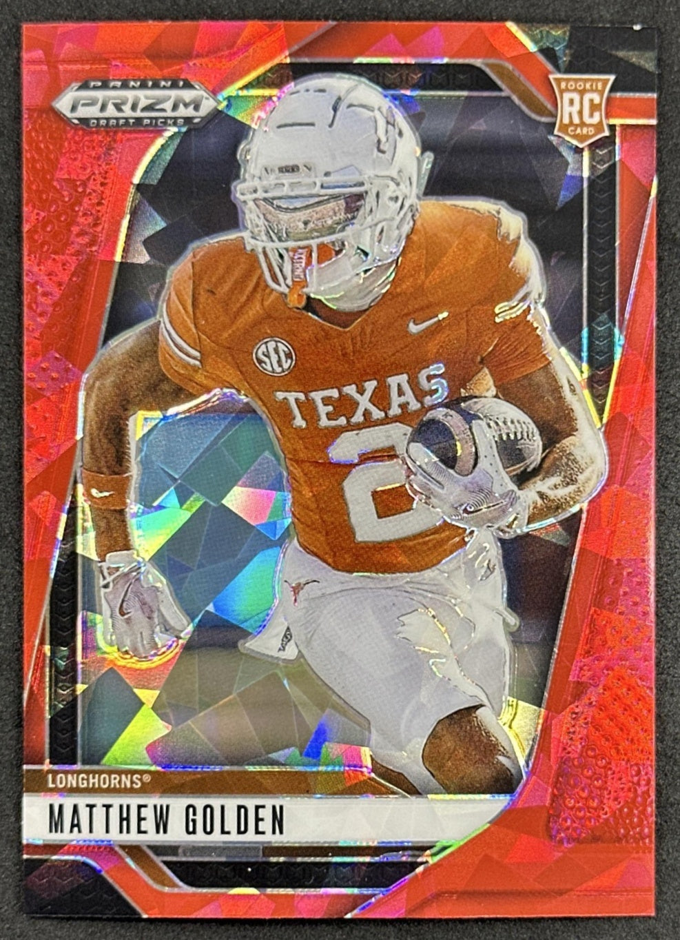 Matthew Golden 2025 Panini Prizm Draft Picks Red Ice Longhorns Packers - Front