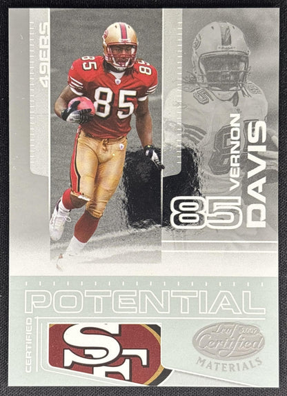 Vernon Davis 2007 Leaf Certified Materials Potential Mirror /1000 49ers