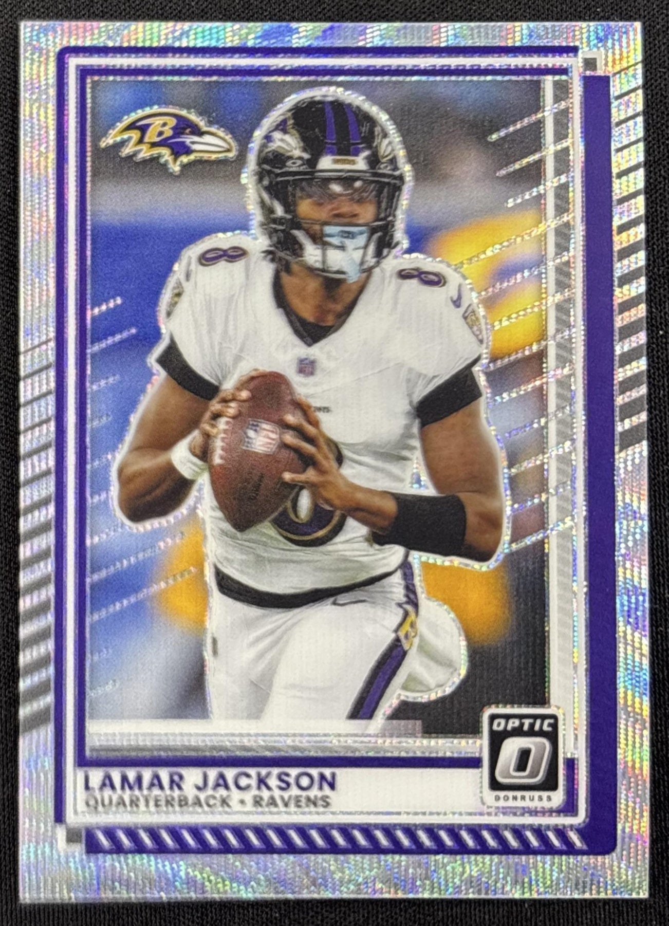 Lamar Jackson 2025 Panini Donruss Optic Wave Prizm /300 Ravens