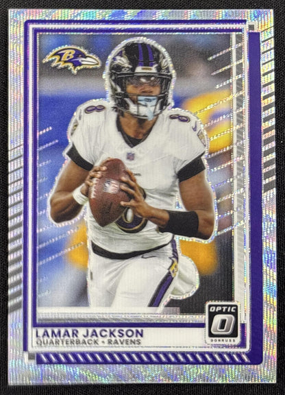 Lamar Jackson 2025 Panini Donruss Optic Wave Prizm /300 Ravens