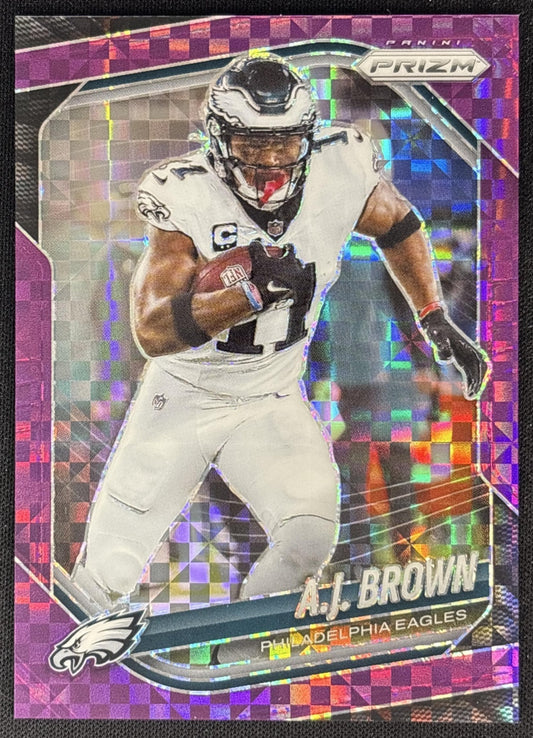 A.J. Brown 2025 Panini Prizm Purple Power /49 Eagles Sports Trading Cards