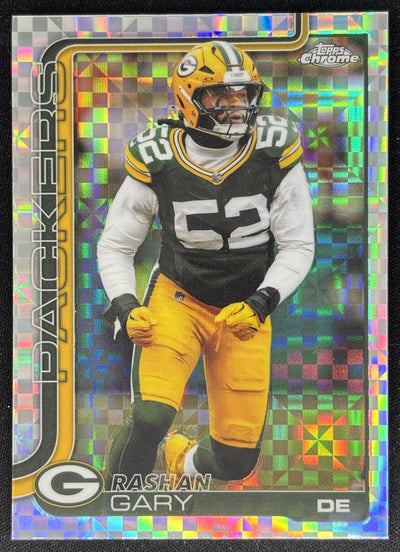Rashan Gary 2025 Topps Chrome X-Fractor Packers Sports Trading Cards
