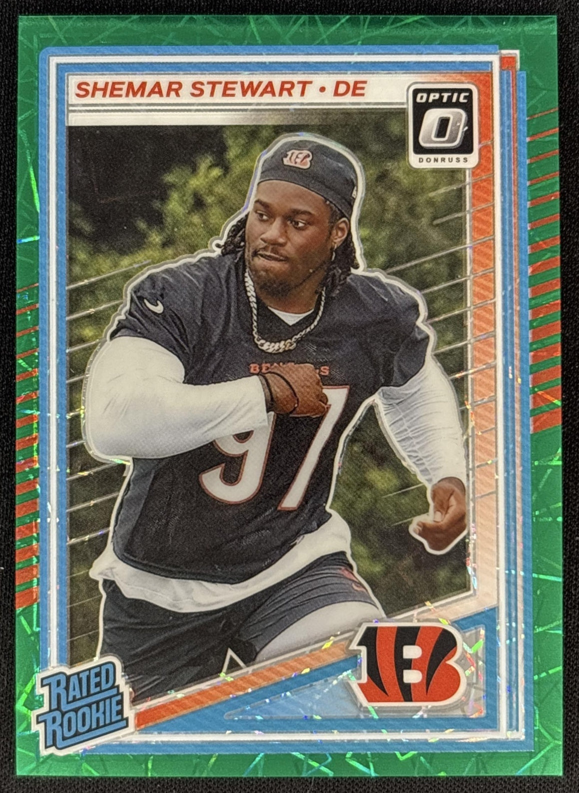 Shemar Stewart 2025 Donruss Optic Rated Rookie Preview Green Velocity Bengals