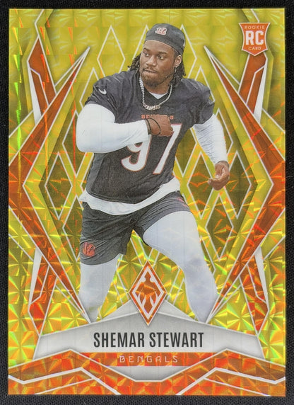 Shemar Stewart 2025 Panini Phoenix Yellow Pyramids Prizm /185 Bengals Sports Trading Cards